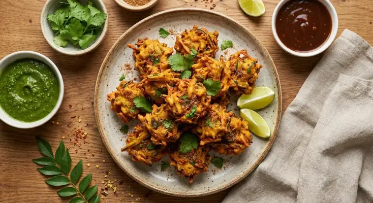 طرز تهیه پکوره هندی ترد با پیاز و آرد نخودچی
