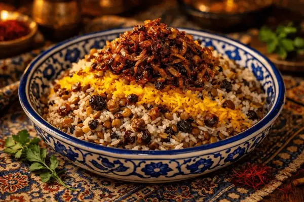 راز خوشمزه شدن عدس پلو؛ فوت‌وفن پخت عدس پلوی مجلسی و نذری