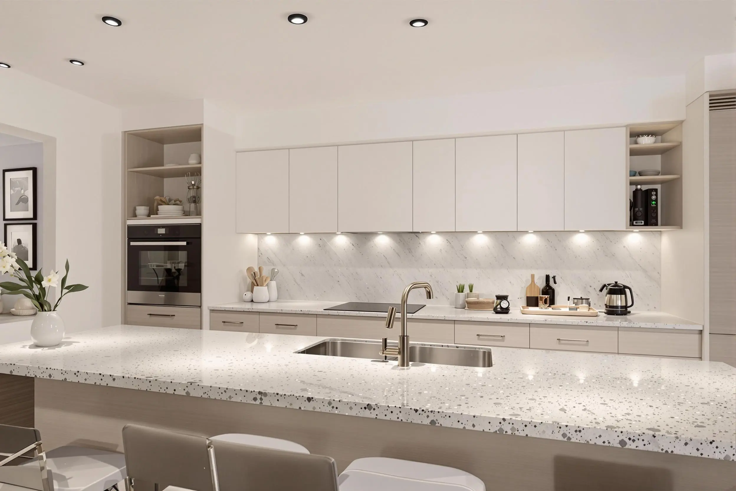 ۷ مدل نورپردازی سقف آشپزخانه با ریسه و چراغ LED