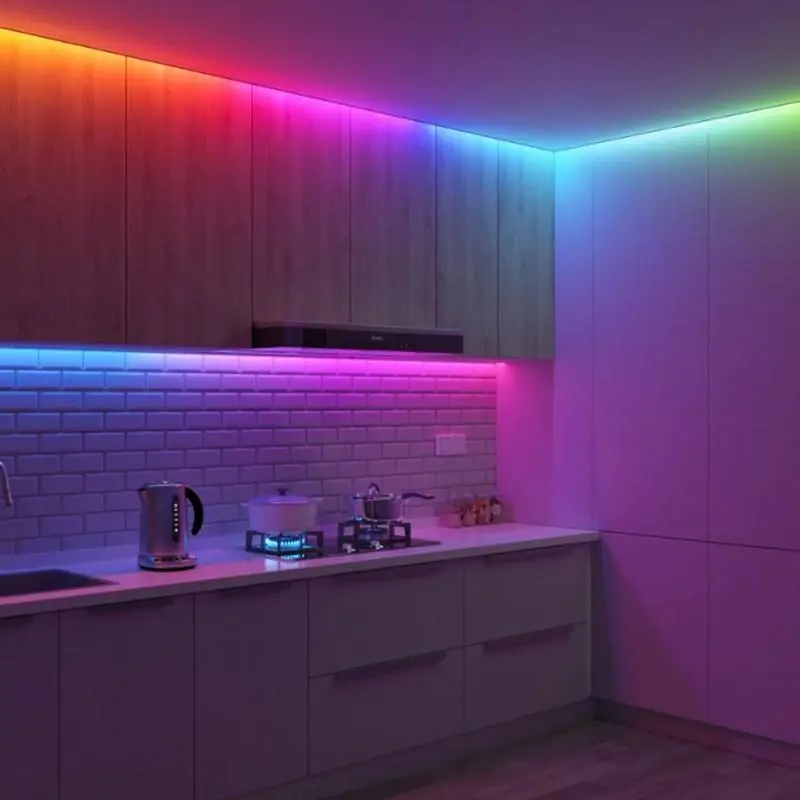 ۷ مدل نورپردازی سقف آشپزخانه با ریسه و چراغ LED