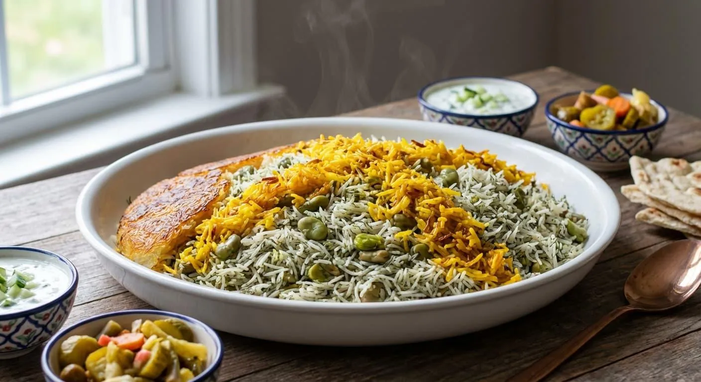طرز تهیه باقالی پلو با مرغ ریش‌ریش مجلسی؛ خوش‌عطر و دانه‌دانه