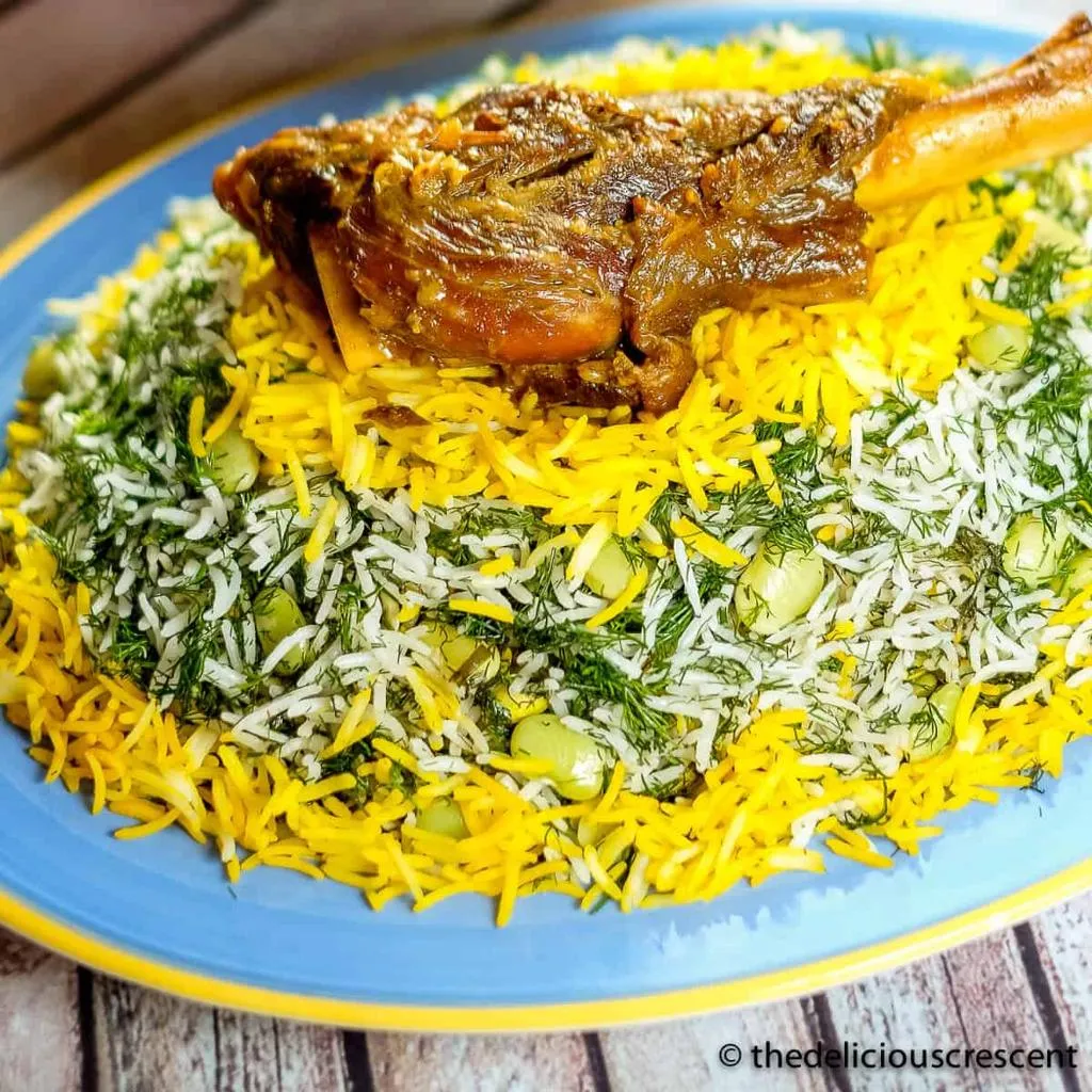 طرز تهیه تهچین فیروزکوهی با گوشت گوسفندی و شوید تازه
